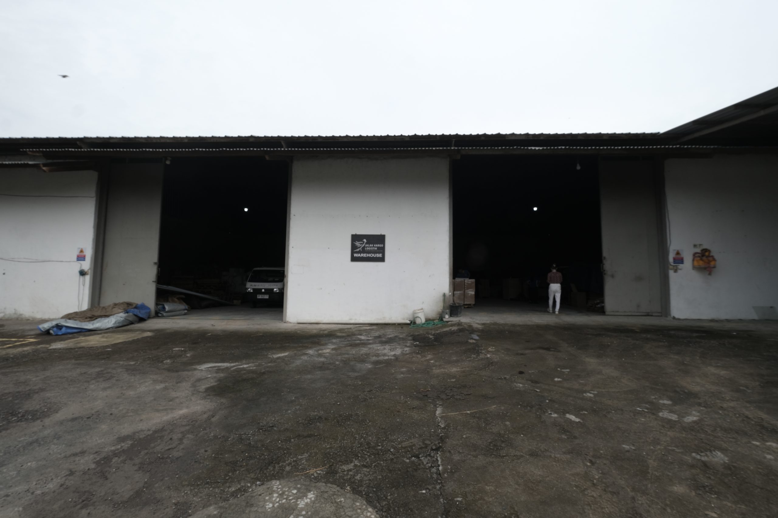 The warehouse entrance where cargo is received and dispatched