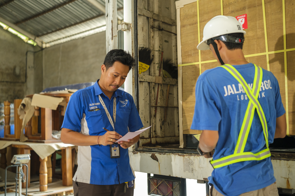 Checking the paperwork against the cargo on arrival